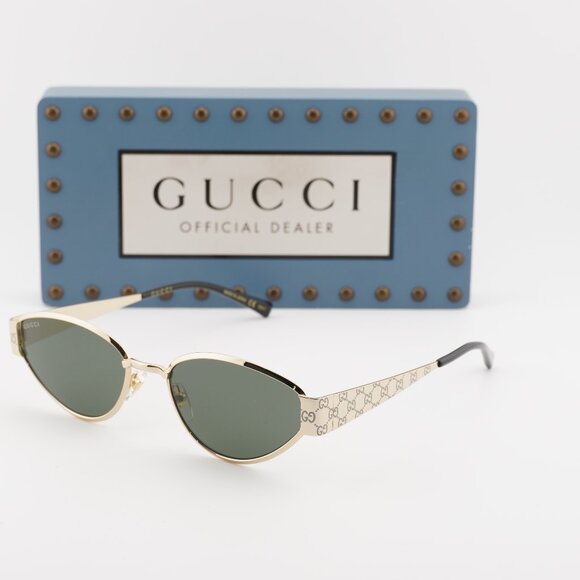Gucci GG1853S 001 Oval Sunglasses – Gold/Grey - Picture 8 of 14